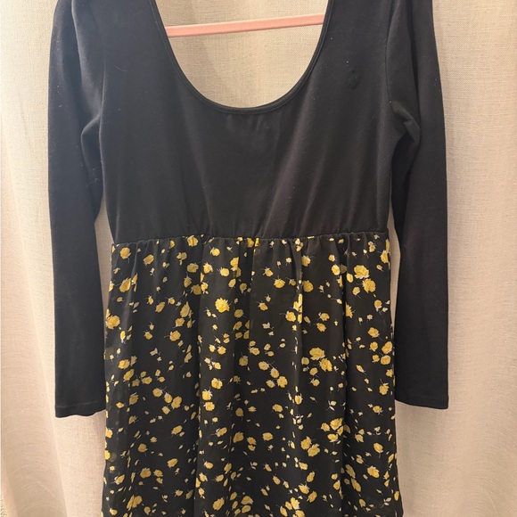 Volcom Black and Yellow Floral Long Sleeve Top - Picture 2 of 3